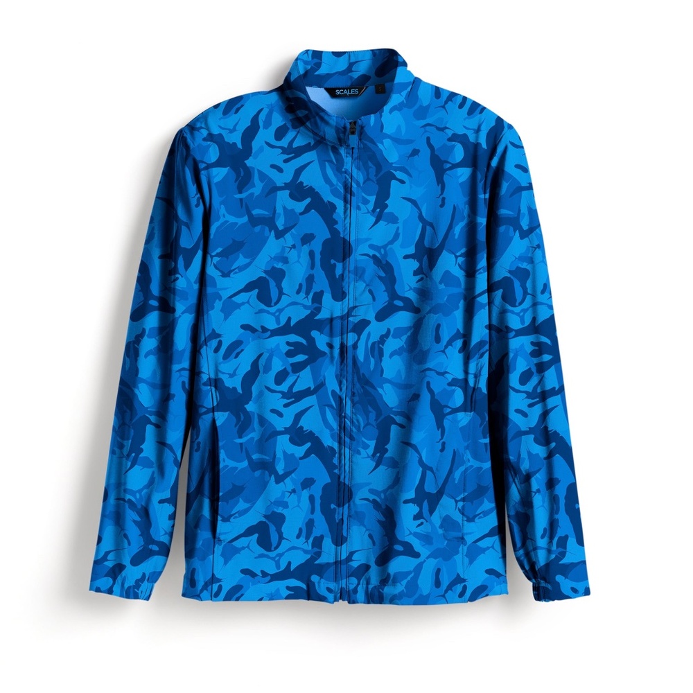 New Scales Full Zip Performance Fishing Sport Jacket | Blue Camo